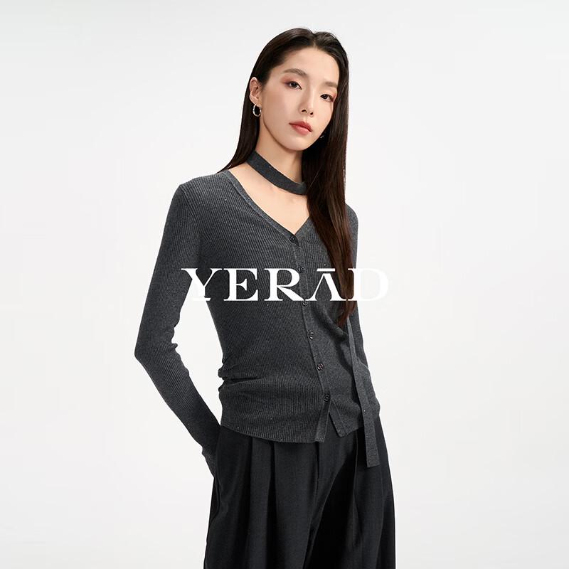 YERAD Women's Wool Blend V-Neck Long-Sleeve Knit Top