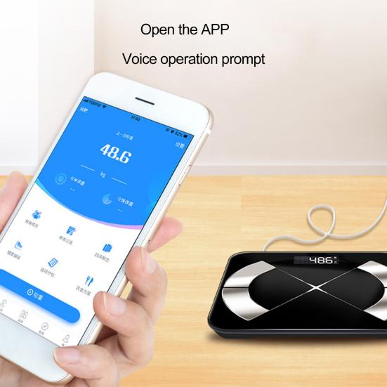 Digitální váha do koupelny s mobilní aplikací Sync Elektronická váha Tělo Vysoce přesná váha tuku s