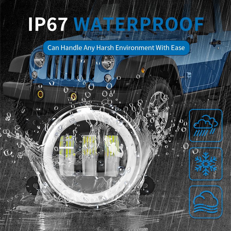 4inch Angel Eye Led LED Light Led DRL Blue High Fog Light White Amber Halo Ring DRL for Jeep Wrangler JK TJ Dodge Journey