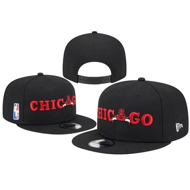 Flat Brim Embroidered Baseball Cap Adjustable Sport Sun Hat Bulls Team