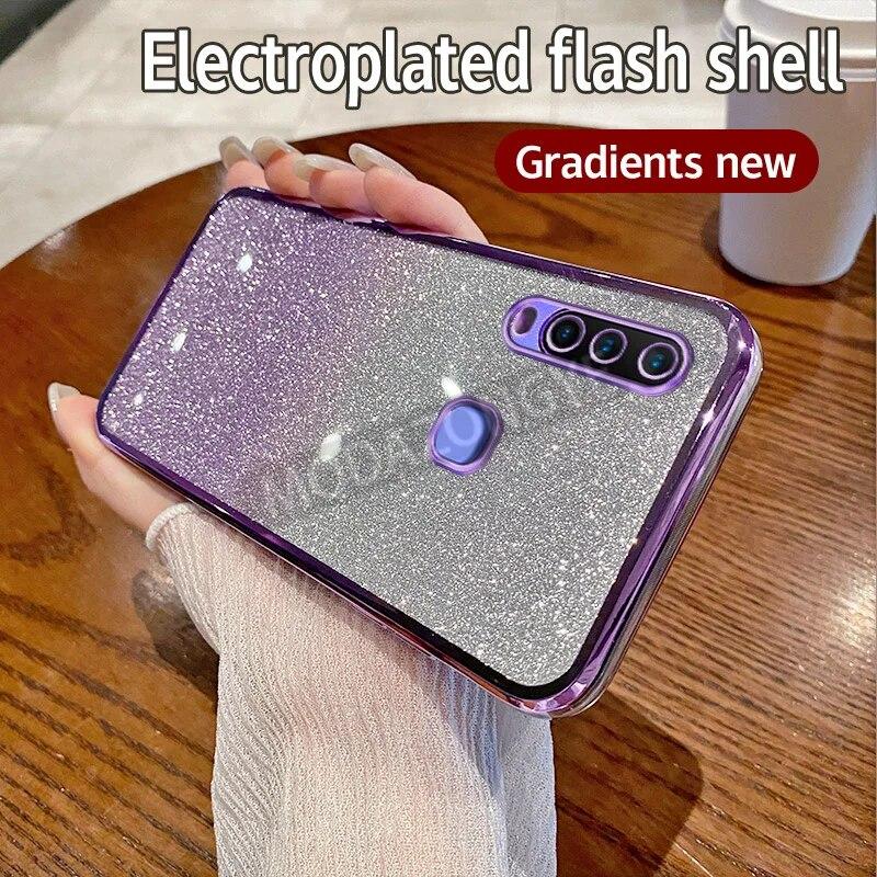 For Vivo Y12 Case Electroplating Soft Glitter TPU Back Cover Y11 2019 1904 1906 1940 Phone Casing For Girl Woman