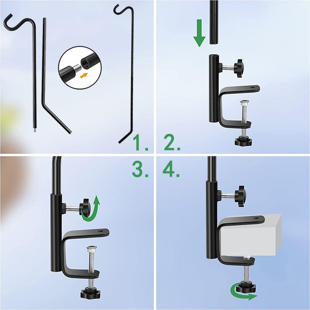 Sturdy Extensible Deck Hook for Hanging Bird Feeders and Plants with Flexible Rotation and Extended Arm for Wide Coverage
