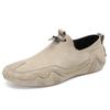 Men's Trendy Genuine Leather Slip-on Casual Shoes - Breathable, Versatile, Lazy Style