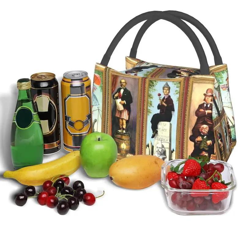 Benutzerdefinierte Haunted Mansion Stretching Lunchtaschen Damen Thermokühltasche Isolierte Lunchbox für Arbeit Picknick oder Reise
