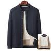 2025 Thickened Fleece-Lined Wool Cotton Jacket, Dad Style, for Middle-Aged & Elderly Men, Warm Plus-Size Coat