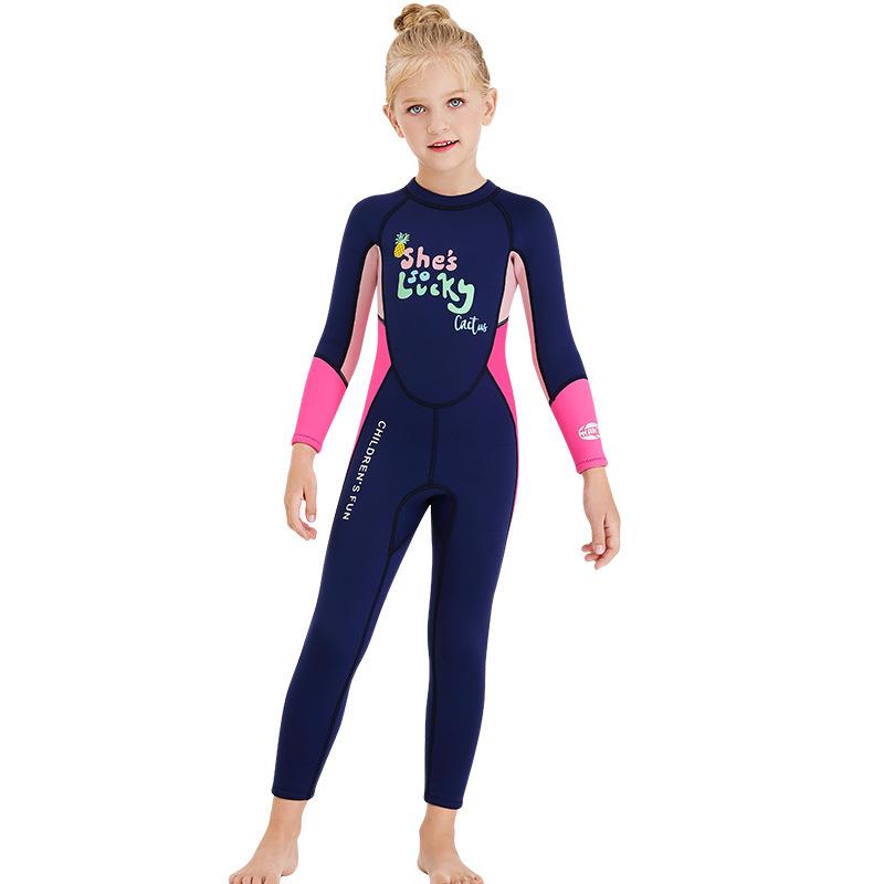 Wetsuit voor kinderen, shorts met lange mouwen, 2,5 mm neopreen peuter wintersurfzwempak voor jongens, meisjes, zwemmen, duiken