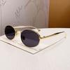 Vintage Luxur Oval Women Sunglasses New Metal Frame Personality Glasses Fashion Design Small Frame Eyewear Uv400