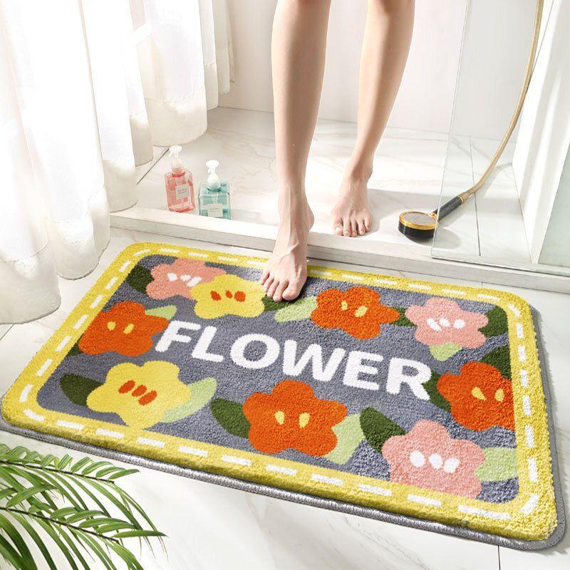 

Коврики для ванной, Коврик для ванной с белым цветком, Пушистые мягкие коврики из сверхтонкого волокна, Нескользящий коврик для ванной, Машинная стирка, Плюшевые коврики, Коврик для ванной 50 x 80 cm 1pc белый