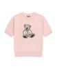 Malittepeulangsowajeobeo W Doodle Bear Half Knit Pullover Light Pink