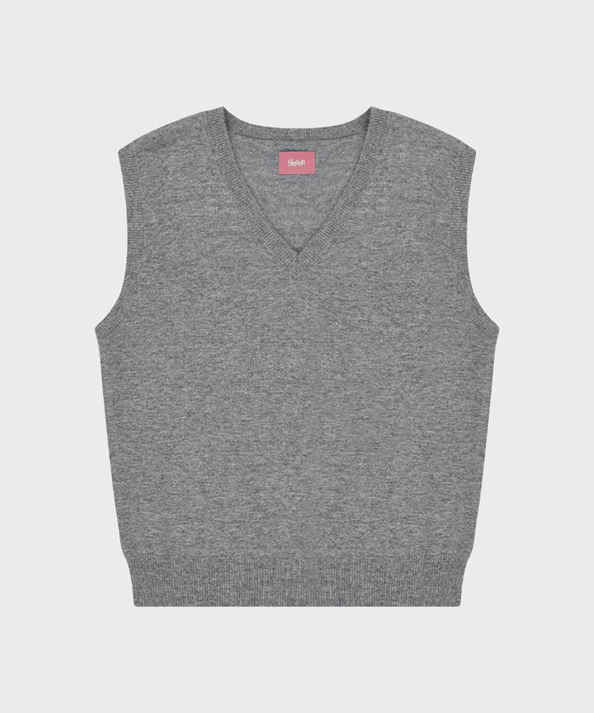 SINOON Sinoon Plain Knit Vest (Grey)
