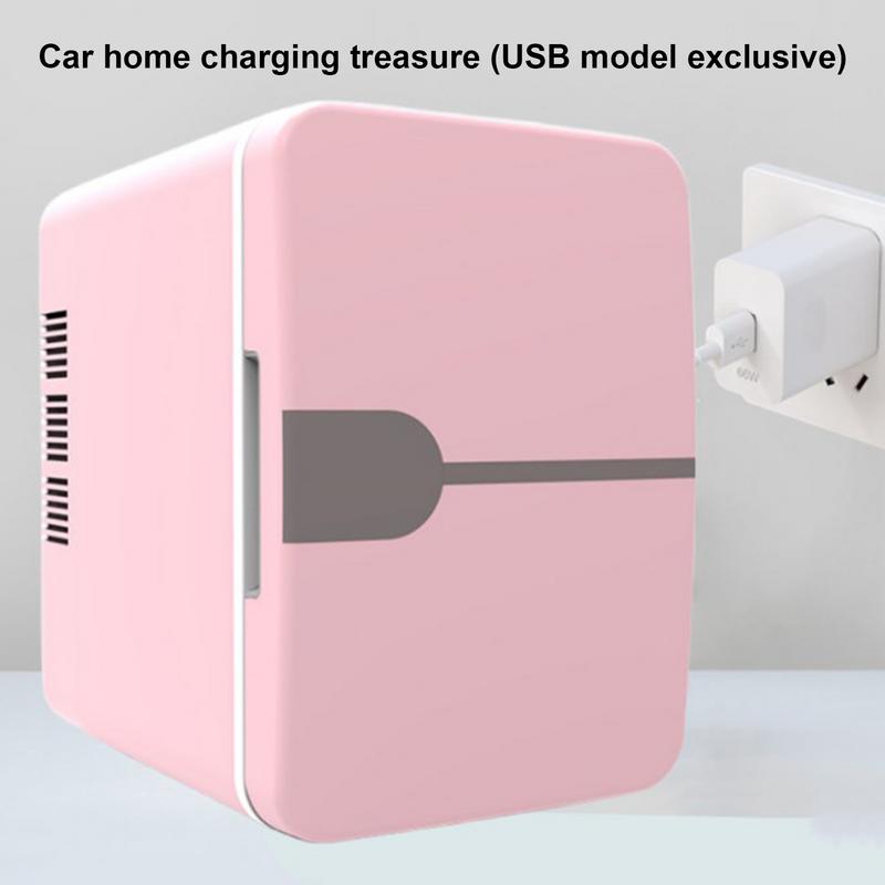 6L Car Mini Fridge Beauty Cosmetics Mask Makeup Skincare Refrigerator DC 12V / AC 220V Heated Cooling Dormitory Refrigerator