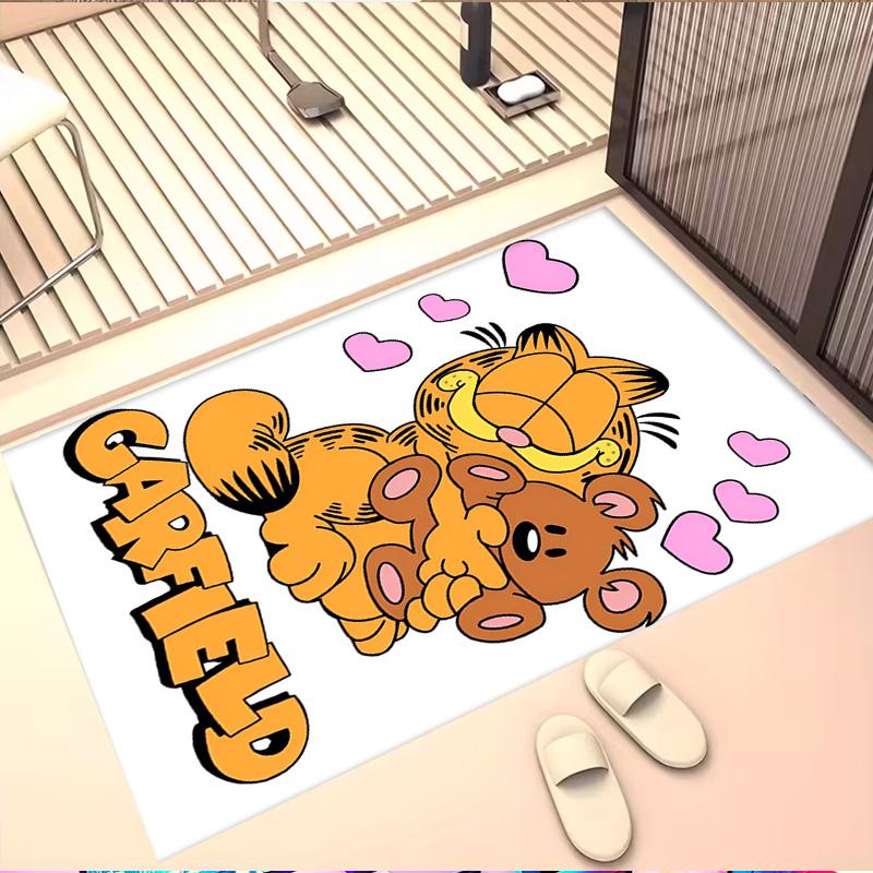 Garfield Print Rug, Washable Floor Carpet, For Entryway Dorm Laundry Room Office Study, Home Decor Birthday Christmas Gift