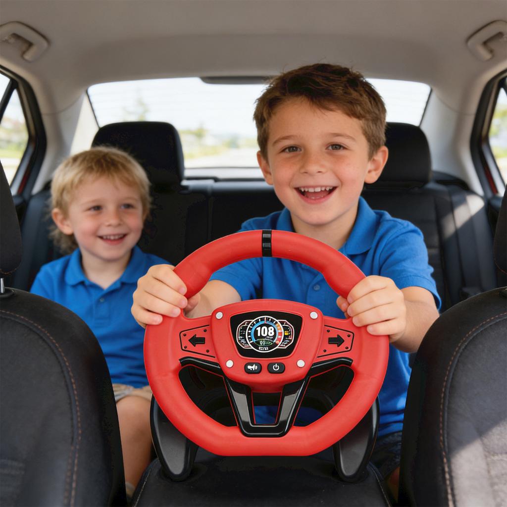 Kids Steering Wheel For Backseat, Baby Toys Pretend Driving Simulated Steering Wheel Toy Gifts For Kids Toddlers