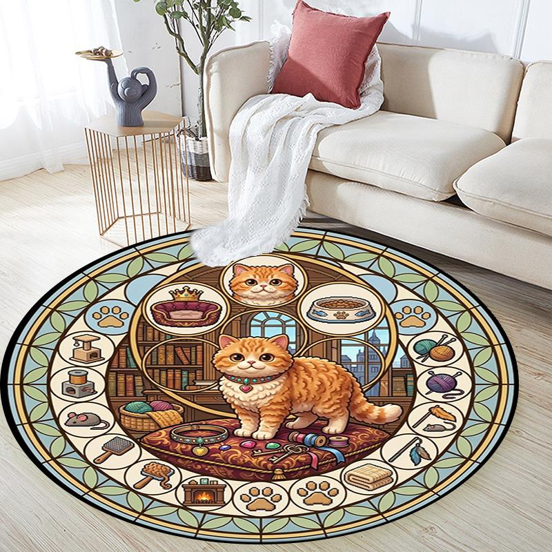 Royal Cats Realm Round Area Rug Under Office Chairs Bedroom Living Room Home Decor