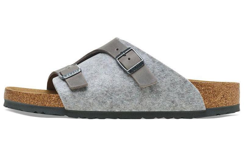 Кожаные шлепанцы Birkenstock Унисекс Светло-серые Обычные 1025734 43