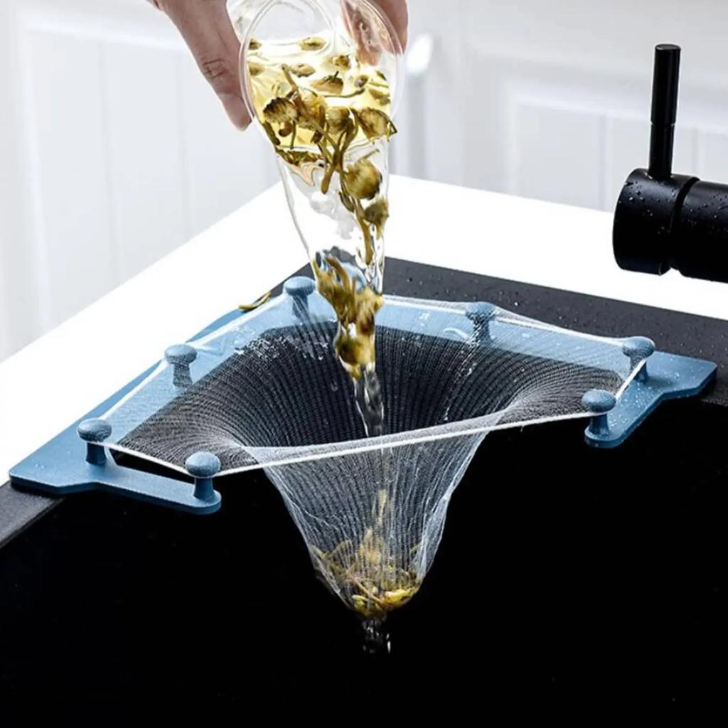 52pcs-Kitchen Sink Strainer BagTriangle Mesh Drain Filter Net AntiClogging Disposable Leftover ResidueSeparator HangingStrainer