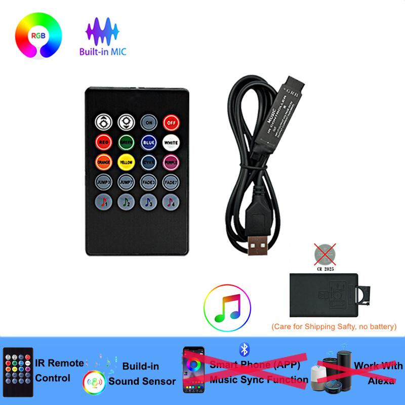 

Music Sync Rgb Lighting Controller 5V 4Pin Rgb Led Controller USB Smart Controller RGB Led Lights Controller Color Changing 20