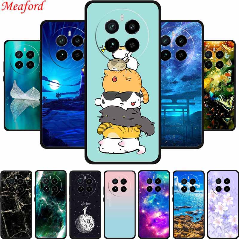 For Realme 12 4G Back Cover Case 6.67" Fashion Marble Black Silicone Soft Phone Case For Realme 13 4G 12 Pro Plus Case Realme12