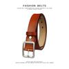 Women's Genuine Leather Belt, Black Casual Fashion Belt, Thin Decorative Simple Versatile Korean Style Belt for Jeans and Trousers
