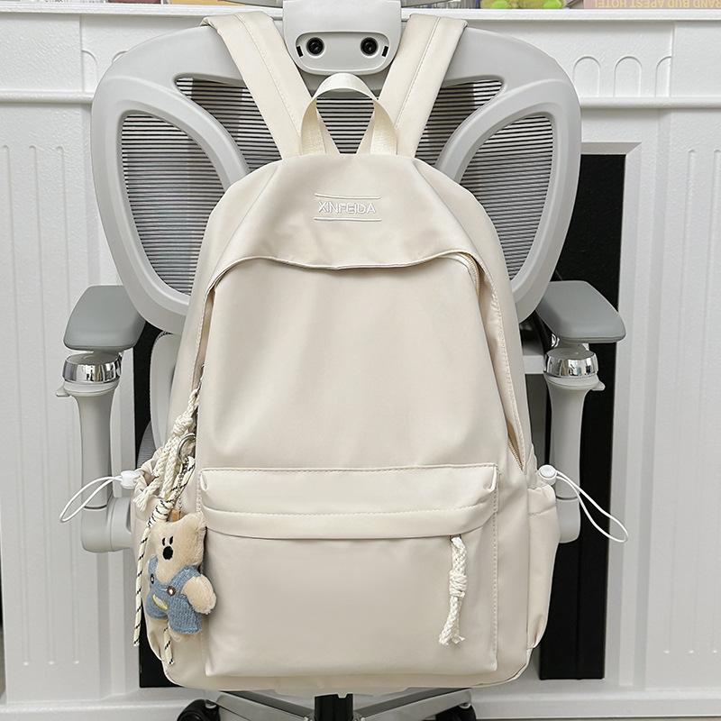 Schoolbag New Japanese Simple College Student Versatile School Bag Junior High School Student Large Capacity Solid Color Leisure Travel Backpack