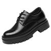 Inner heightening platform leather shoes men's 8cm first-layer cowhide big head business dress men's shoes heightening casual work shoes