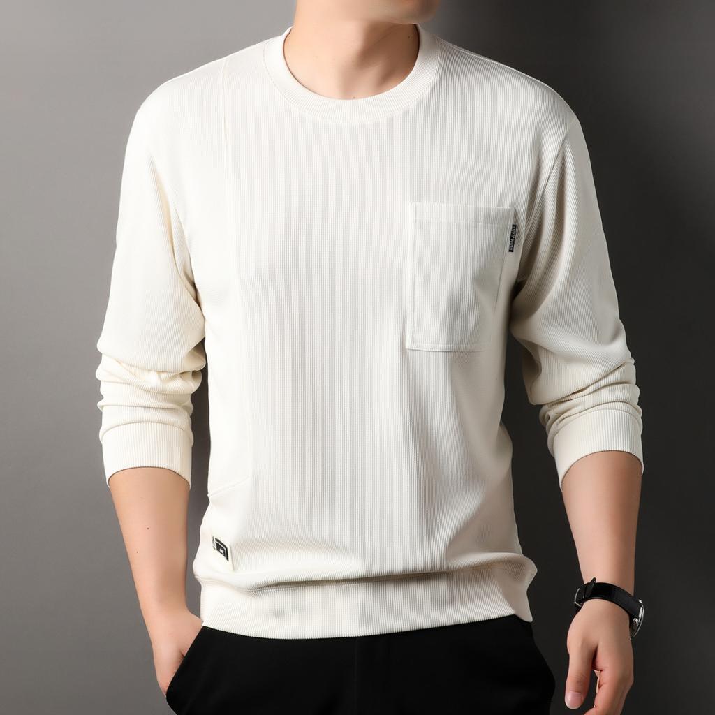 Autumn Men's Long Sleeve T-Shirt Crew Neck Bottom Shirt Men's Casual Versatile Men's Pullover Sweater