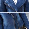 Dámské Punk Shrug Shoulder Denim Cupped Jacket Coat Zip Denim Coat