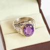 Amethyst Oval Cut Gemstone With 925 Sterling Silver Ring For Men's #A672 JL375658840031