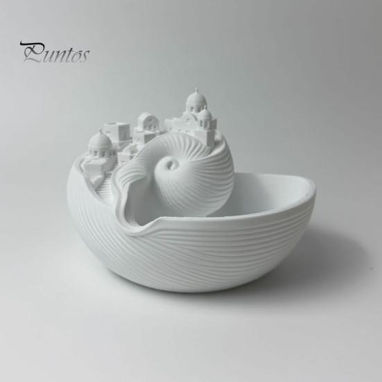 Santorini Inspired Desk Organizer Santorinistyle Catchall Bowl, Catch All Tray Organizer, Greek Island Desktop Decor, Shell Elegant Ring And Bracelet