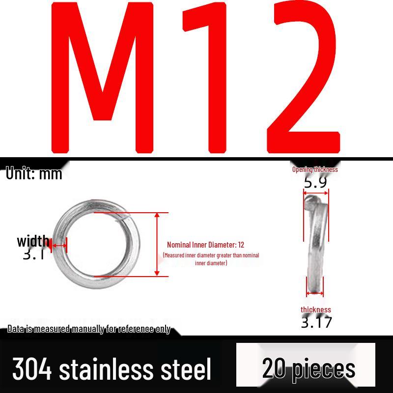 Verdickte 304/201 Edelstahl-Federring Elastischer Abstandshalter M3-M24