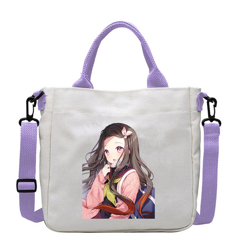 Borsa in Tela Stampata Crossbody Borsa a Mano Borsa a Spalla Fumetti Manga Giapponesi Nezuko Kamado Demon Slayer 7552