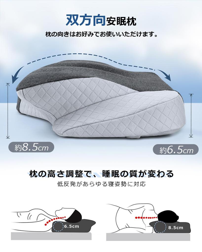 This Memory Foam Pillow Relieves Neck Pain. [Concave Hollow Design for Ear and Back Areas, New Modal Cotton Material, Adjustable Pillow Cover]