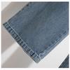 Women Autumn Loose Casual Denim Blue Wide Leg Pants Elastic Basic Trousers Plus Size Long Jeans