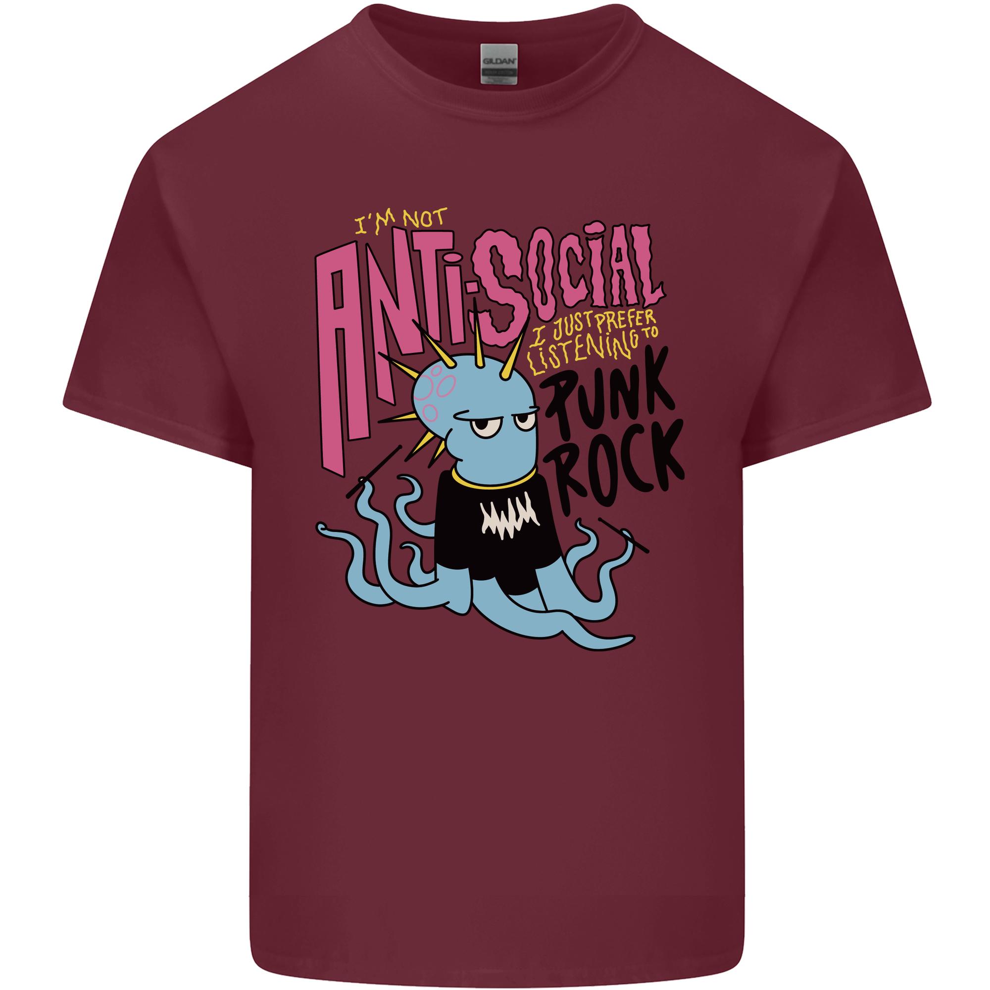 Anti Social Punk Rock Skinhead Octopus Unisexs Light Cotton TShirt S
