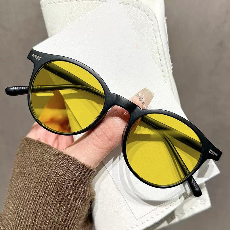 New Round Frame Night Vision Glasses for Night Driving Fashion Style High-definition Leopard Print Frame Near Sight Eyeglasses