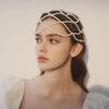 Hand-Made Pearl Hat Chain Pearls Weave Pearl Headpiece Stylish Bridal Head Ornament  Bridal Wedding