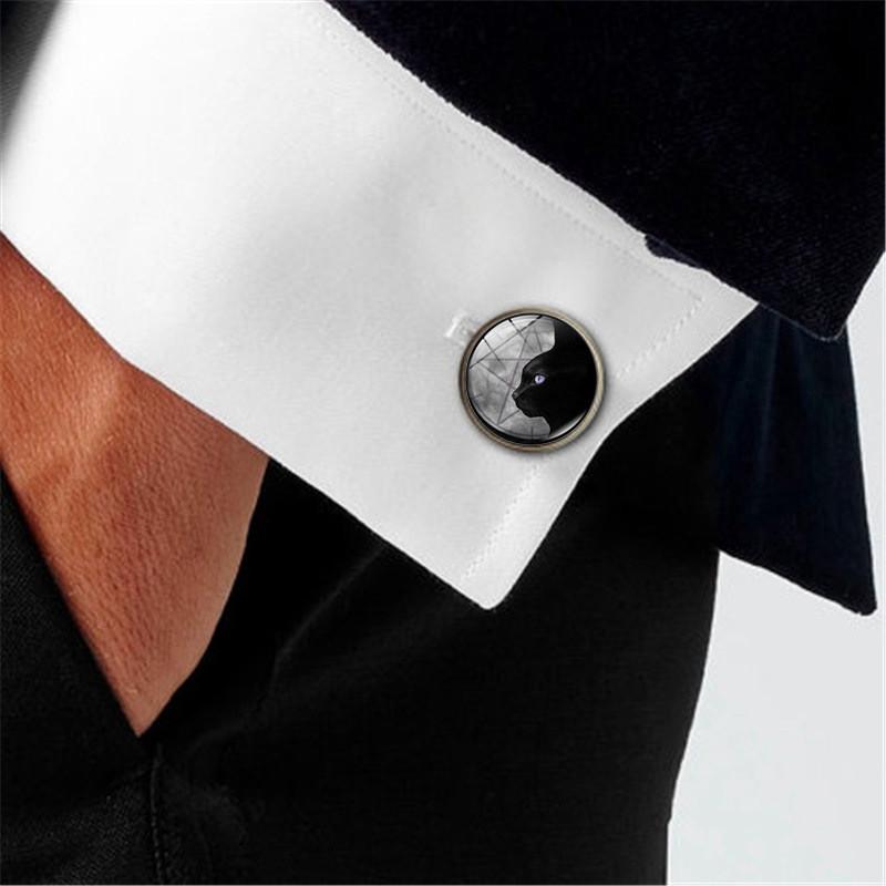 Stylish Alloy Black Cat Cufflinks For Men And Women Fashion Accessories