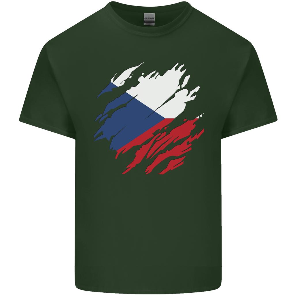 Torn Czechia Flag Czech Republic Day Football Unisexs Light Cotton TShirt