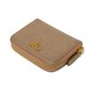 Used 11569 Vitello Move Coin Purse 1MM268 7943 Zip Around Compartment Card Case with Logo, Pink Gold, Women's from