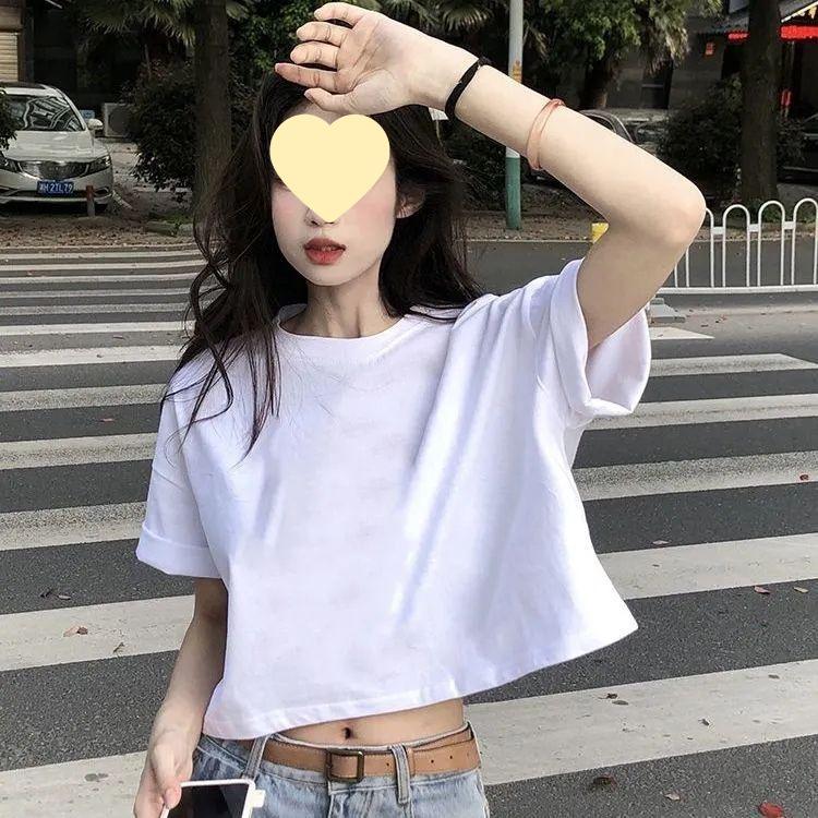 

Женская белая футболка с длинным рукавом свободного кроя в корейском стиле - Мода весна и осень L (approx. 100-115 jin)