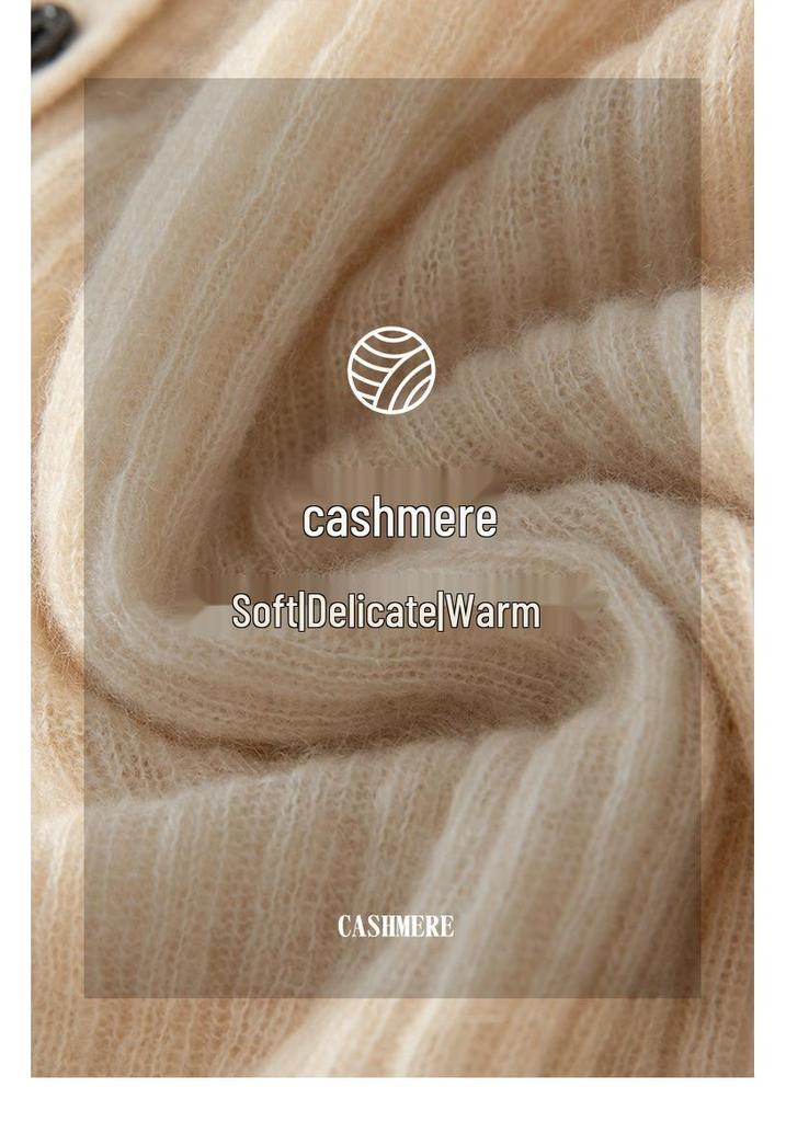 100% Pure Cashmere Women's V-Neck Cardigan – Autumn/Winter Knit Sweater Coat
