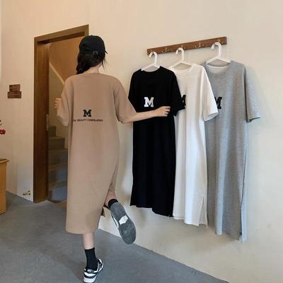 Women's Plus Size Summer Tunic: Loose Fit, Belly-Covering, Knee-Length T-Shirt Dress