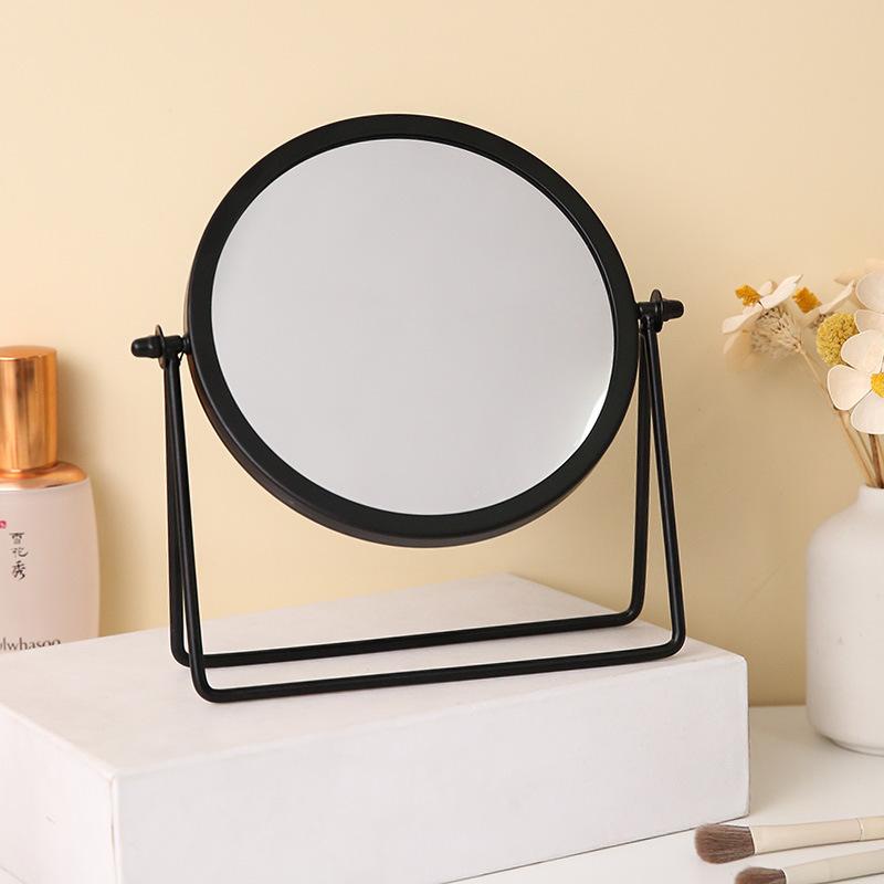 360 Degrees Rotate Iron Desktop Mirror Texture Ladies Makeup Mirror Creative Iron Mirror Strong Sense Of Style