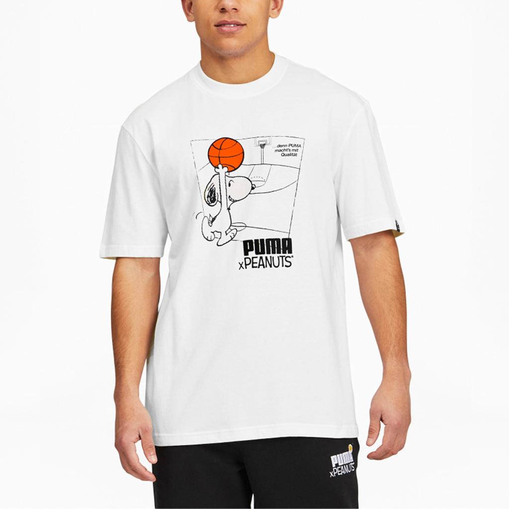 Puma X PEANUTS Crossover Printing Sports Round Neck Short Sleeve White Men's 530616-02