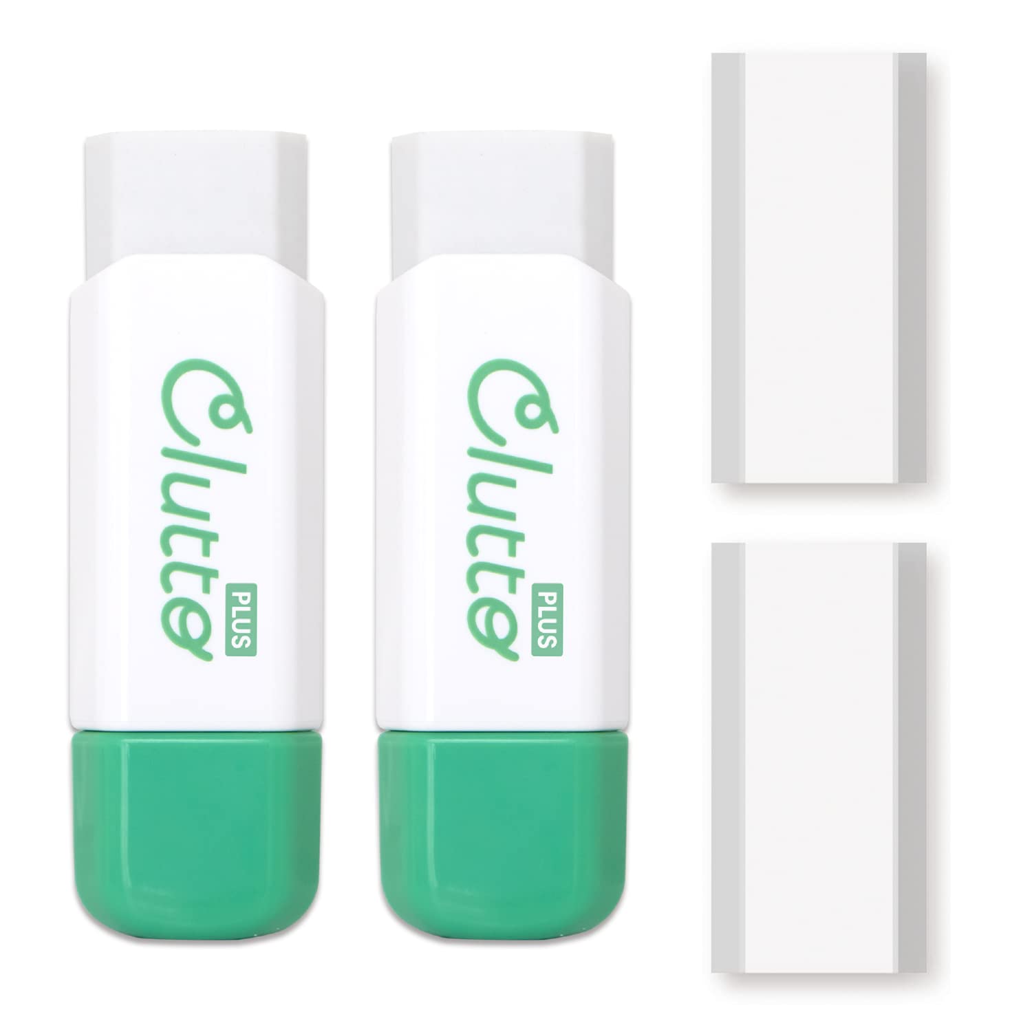 

Plus Clutto Eraser Case Set erasers replacement Green x2 (2 + eraser) 36-878 + 36-885 зелёный