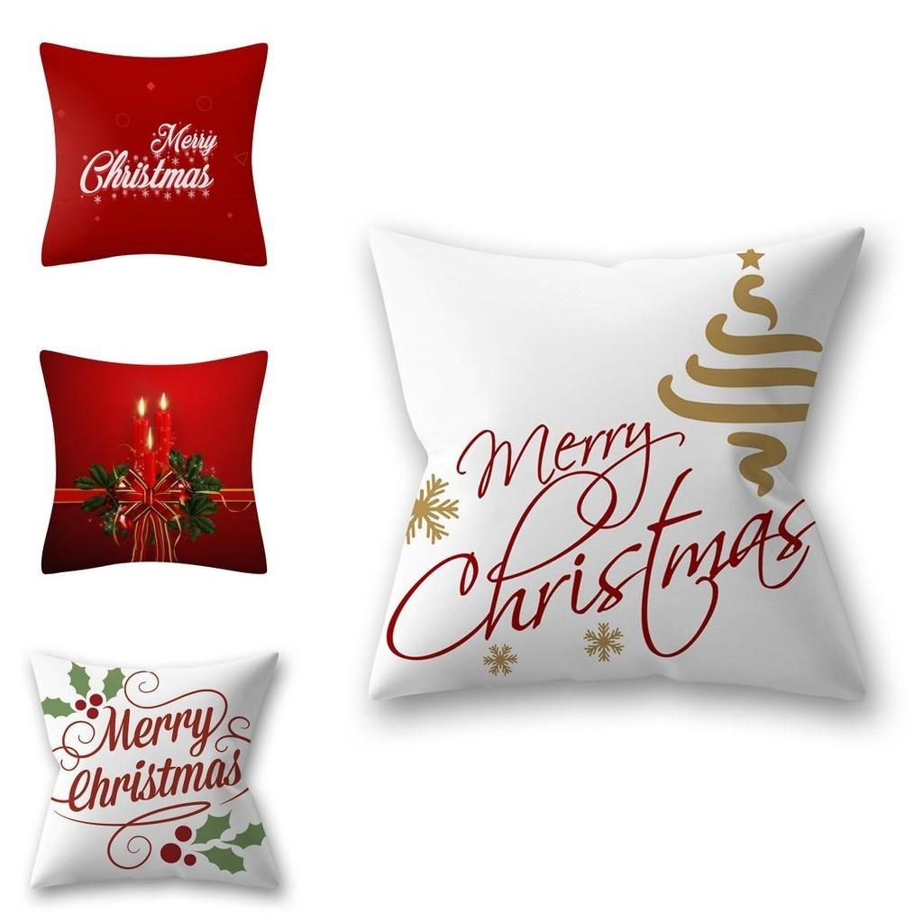 Luxuriöser weicher Polyester Pfirsichhaut Weihnachts-Kissenbezug mit Weihnachtsmann-Design