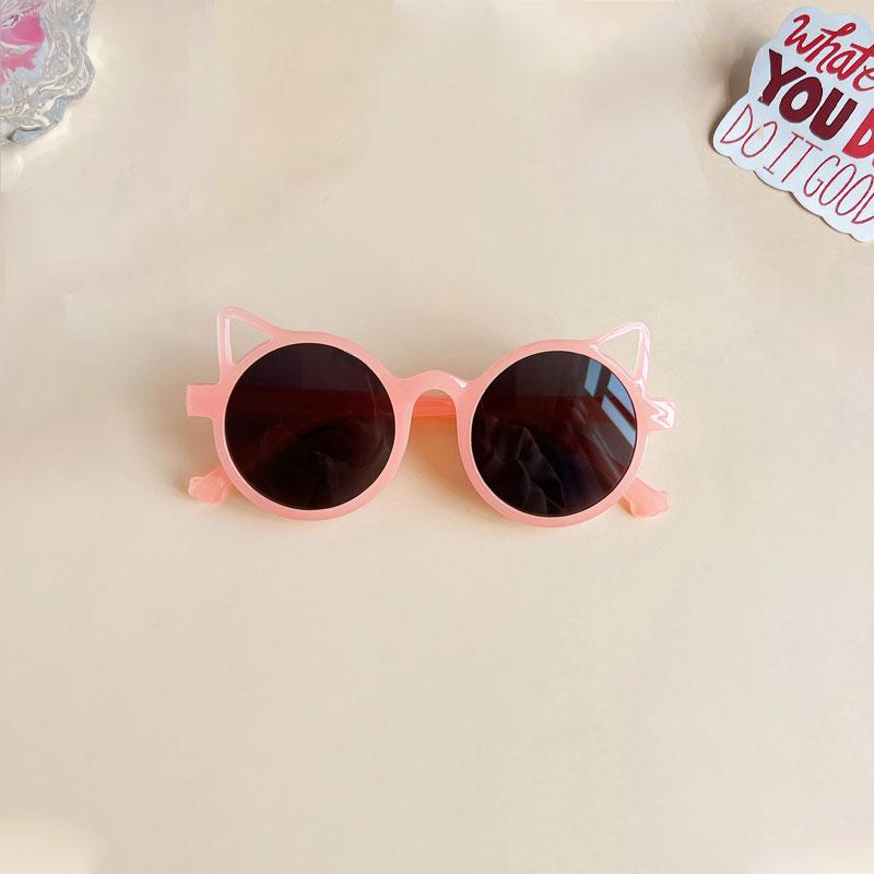 New Children Girls Cute Cat  Ears Sunglasses Outdoor Sun Protection Children Fashion Vintage Classic Sunglasses Protection Kids