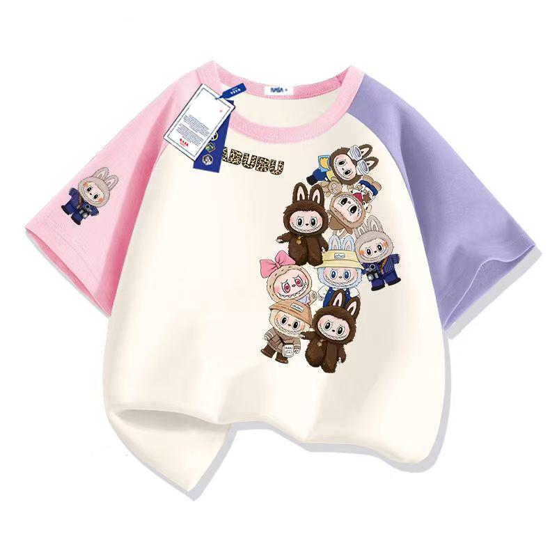 LABUBU Anime 3D Print Cartoon Anime Kids T-Shirt Summer Short Sleeve Tee Girl Boy T-Shirt Tops