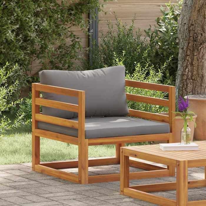 Maison Exclusive - Chaise de jardin avec coussins gris foncé Bois d'acacia massif