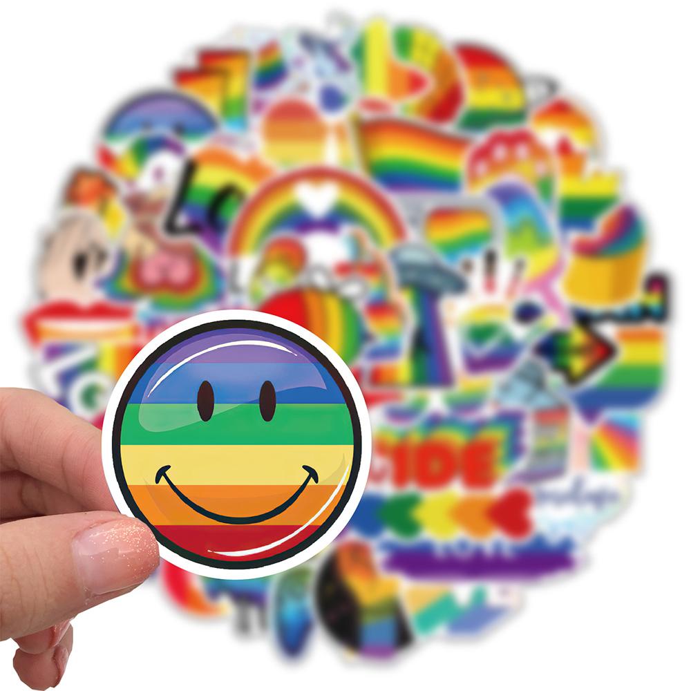 10/30/50/100pcs Rainbow LGBT Gay Lesbian Cartoon Stickers Aesthetic Graffiti Motorcycle Guitar Phone Waterproof Creative Sticker